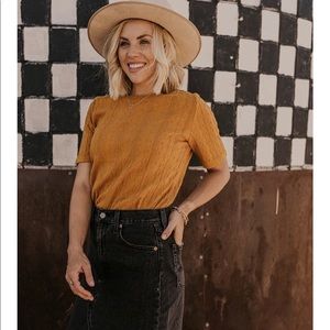 Roolee shirt Jess Textured Tee shirt yellow medium